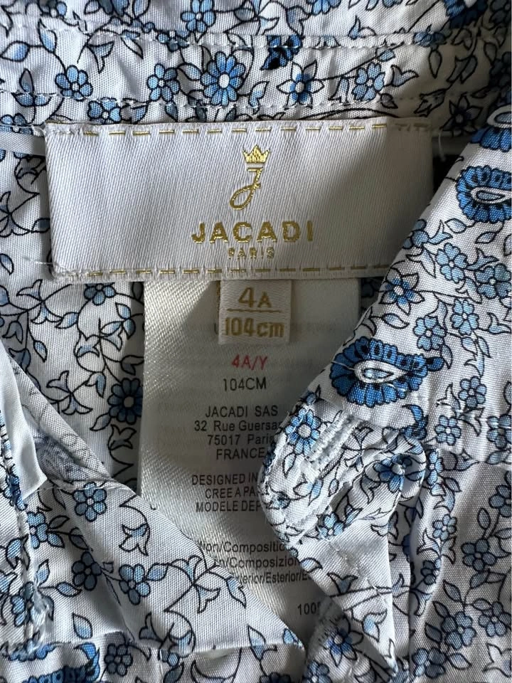 Jacadi Paris Floral Shirt and Corduroy Pants Set Size 4A - photo 2