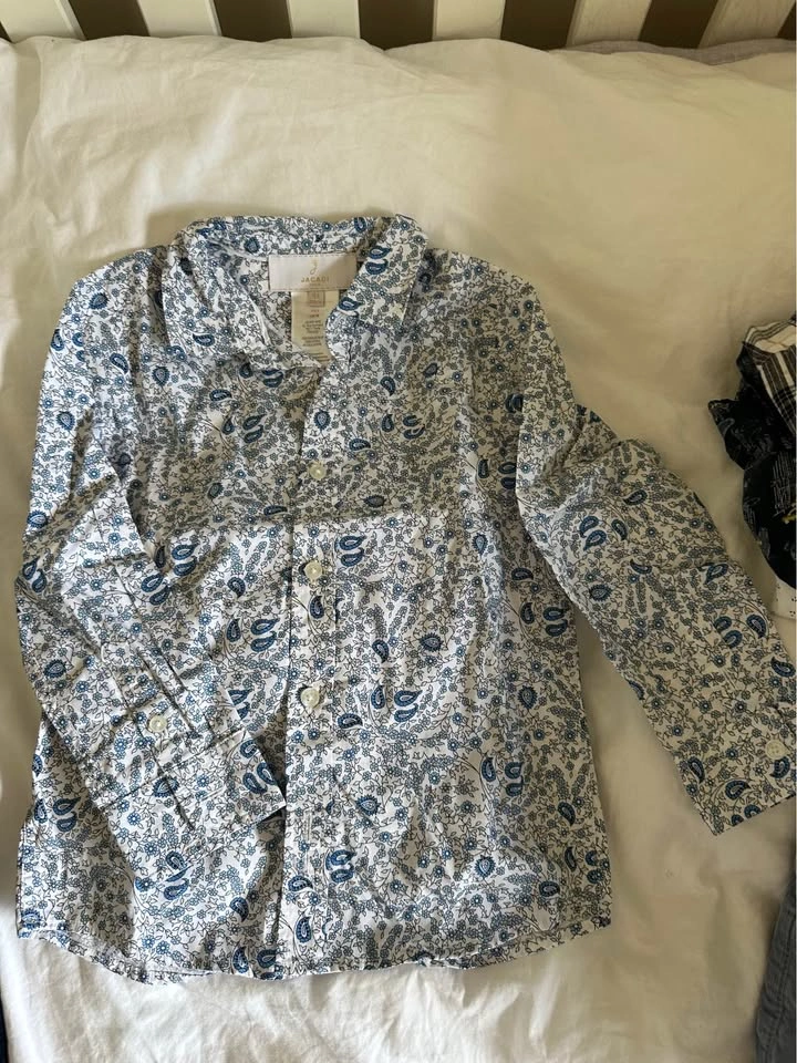 Jacadi Paris Floral Shirt and Corduroy Pants Set Size 4A - photo 3