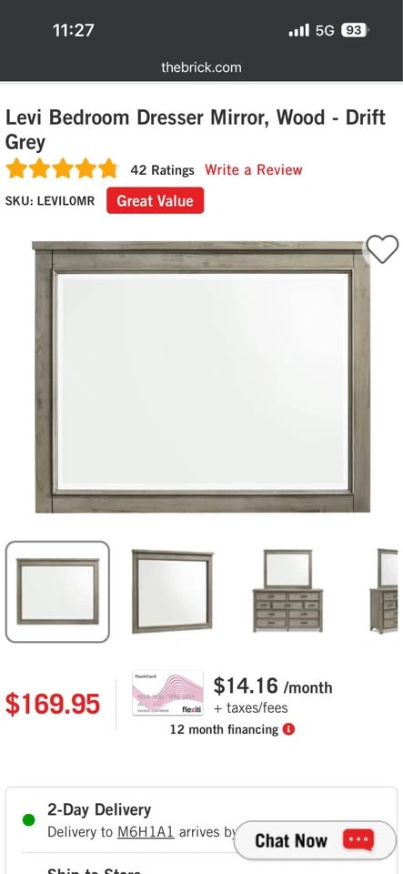 Levi Bedroom 9-Drawer Dresser + Mirror (Wood - Drift Grey) - photo 2