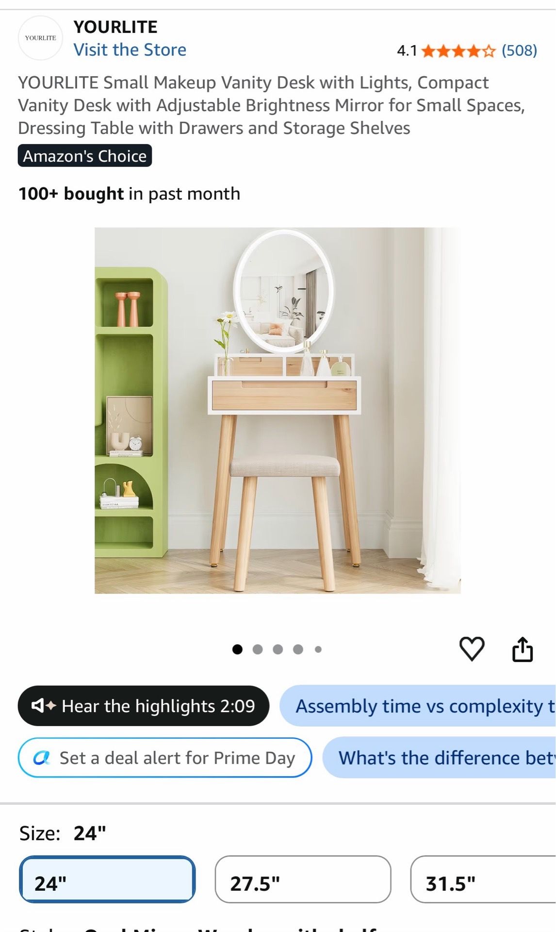 YOURLITE Small Makeup Vanity Desk with Lights - photo 3