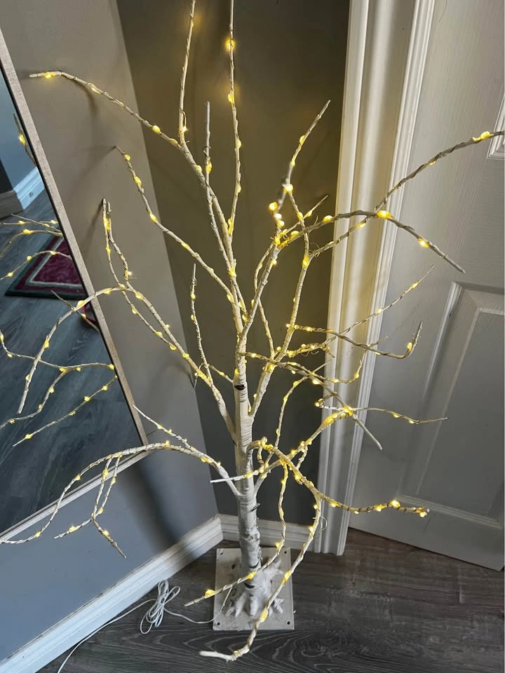 4ft Pre-Lit Faux Birch Tree - photo 2