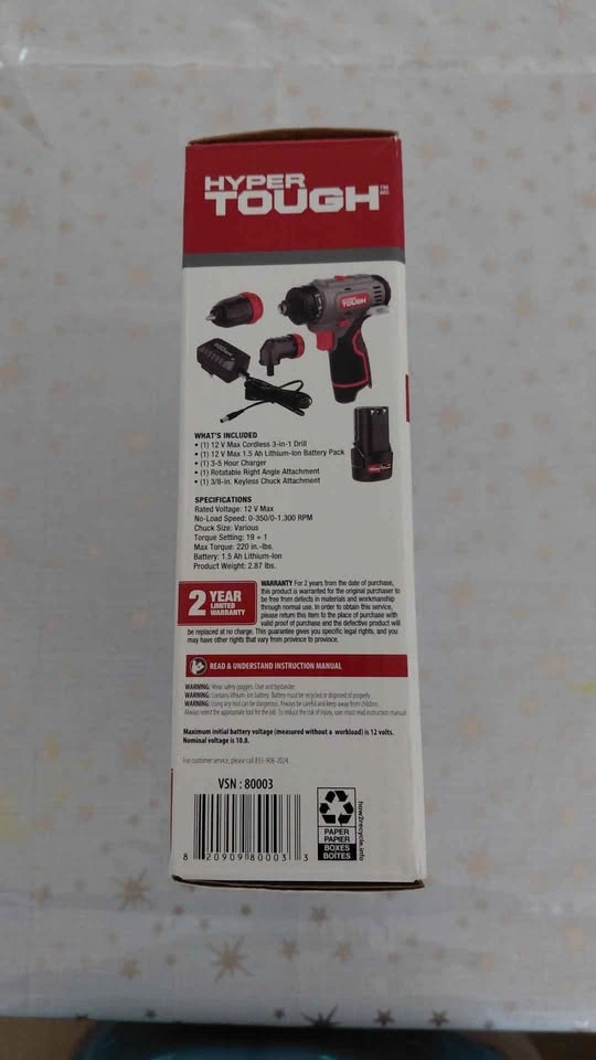 Hyper tough 3 in 1 cordless drill - photo 2