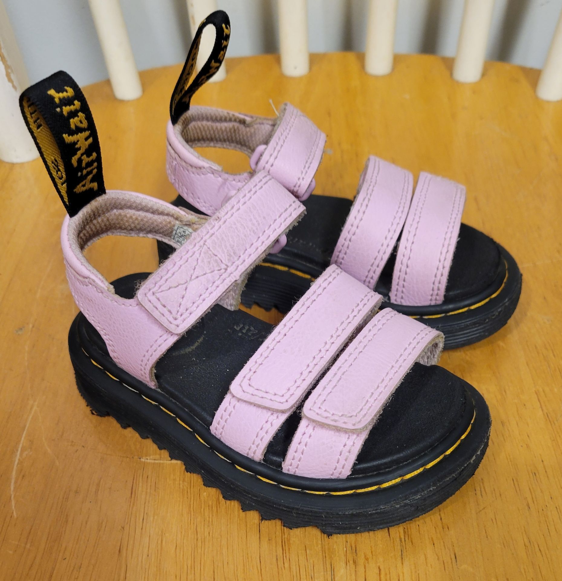 Dr. Martens Kids Toddler Klaire Leather Strap Sandals Pink Size