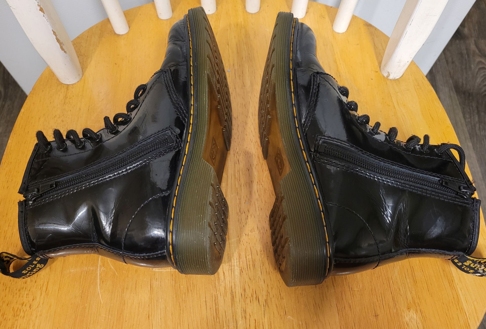 Dr. Martens Junior 1460 Patent Leather Lace Up Boots, Black Size - photo 4