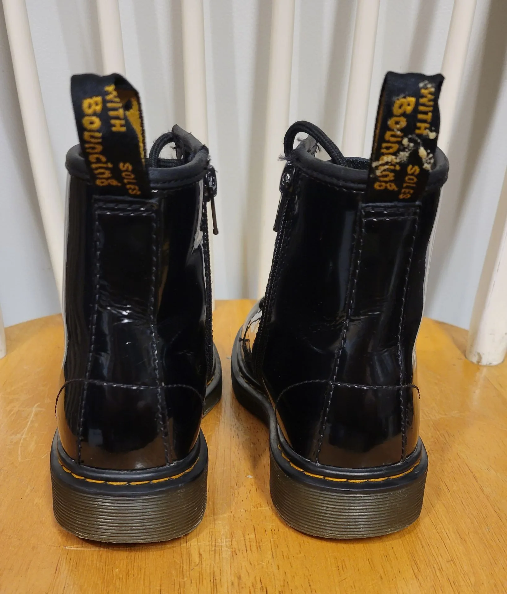 Dr. Martens Junior 1460 Patent Leather Lace Up Boots, Black Size - photo 5