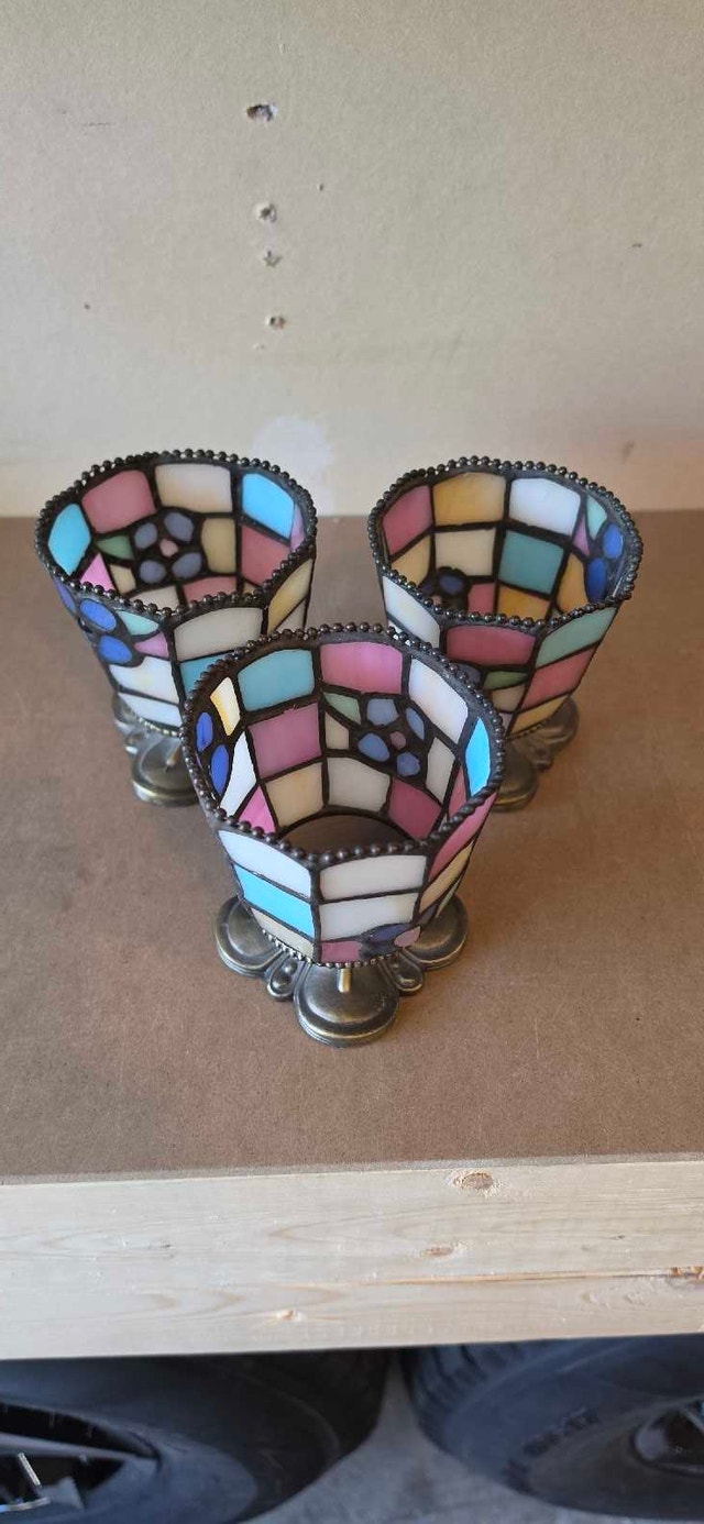 Stained Glass Tiffany Style Candle Holders - photo 2