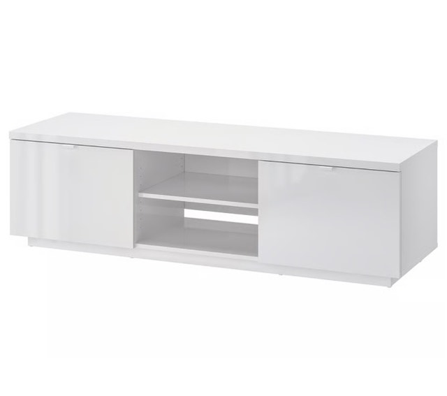 IKEA BYAS TV bench, high gloss white - photo 2