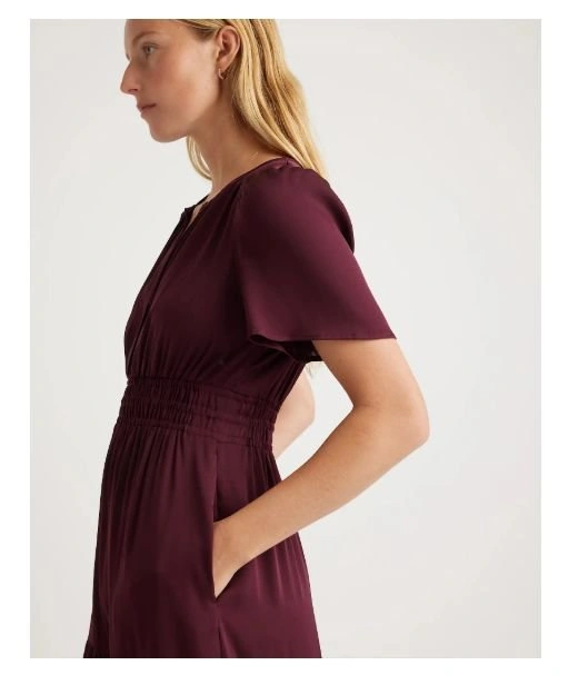 NWT Quince Wine Tasting Burgundy 100% Stretch Silk Maxi Dress - photo 3