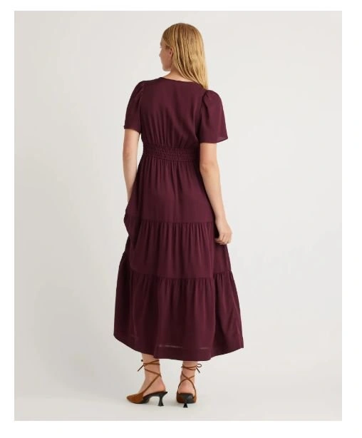NWT Quince Wine Tasting Burgundy 100% Stretch Silk Maxi Dress - photo 4