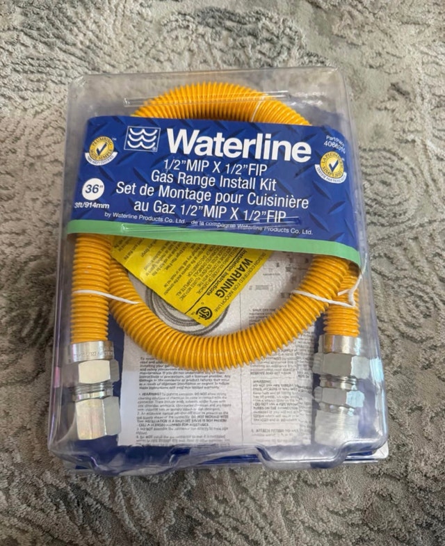 Waterline 36” Gas Range Install Kit 1/2” MIP x 1/2” FIP