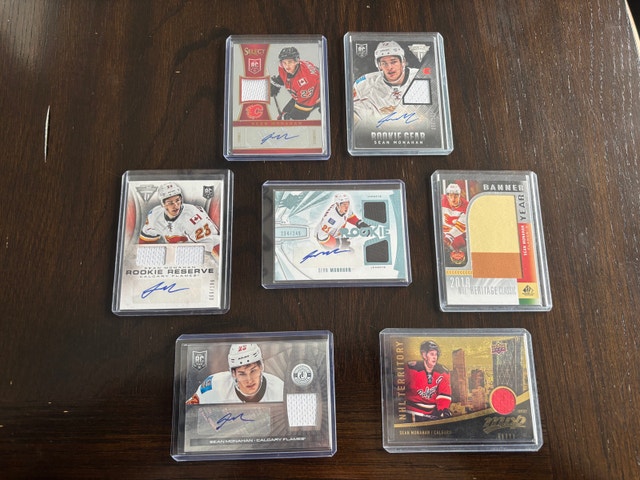 Sean Monahan Jersey / Auto 7 Card Lot