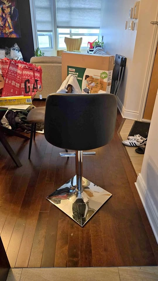 Modern Black Swivel Bar Stool