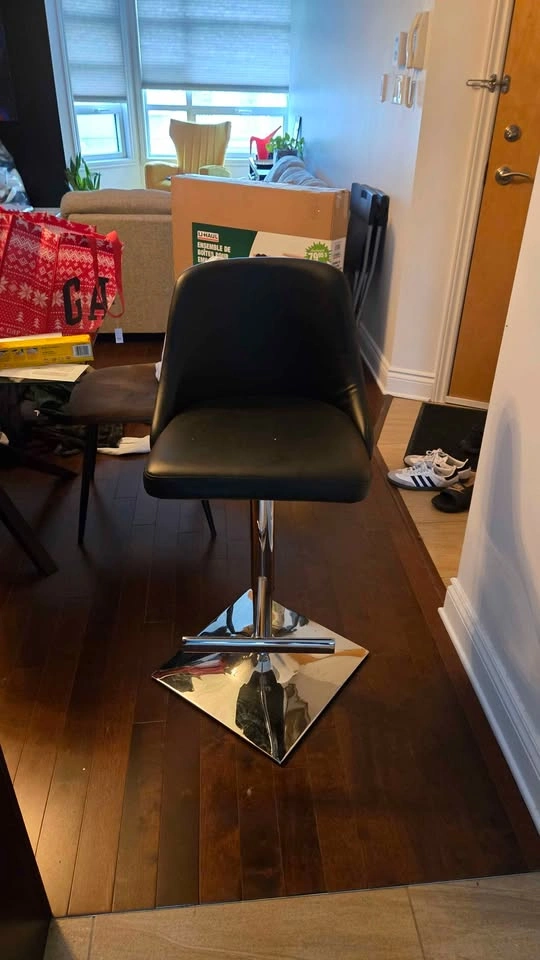 Modern Black Swivel Bar Stool - photo 2