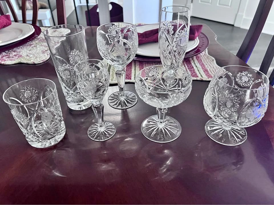 Crystal Glasses - Country Rose Collection