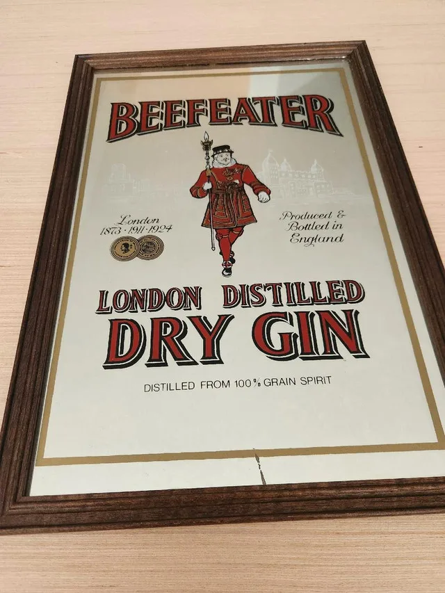 Beefeater Gin Vintage Mirror Sign/Ad image indicator(3)