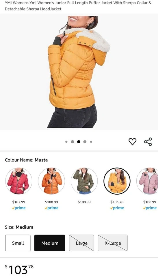 YMI Women's Junior Full Length Puffer Jacket – Like New (Medium) - photo 2