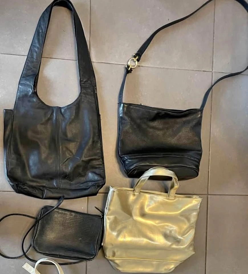 $10 ea Vintage leather handbags (golden vegan leather)