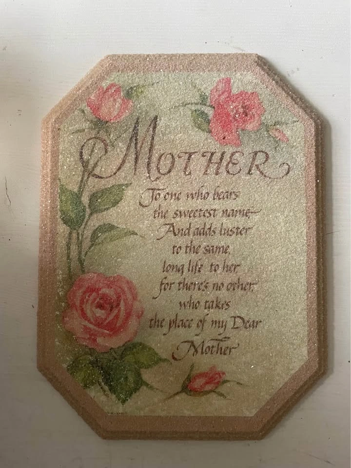 Vintage Mother Poem Floral Wall Plaque - photo 2