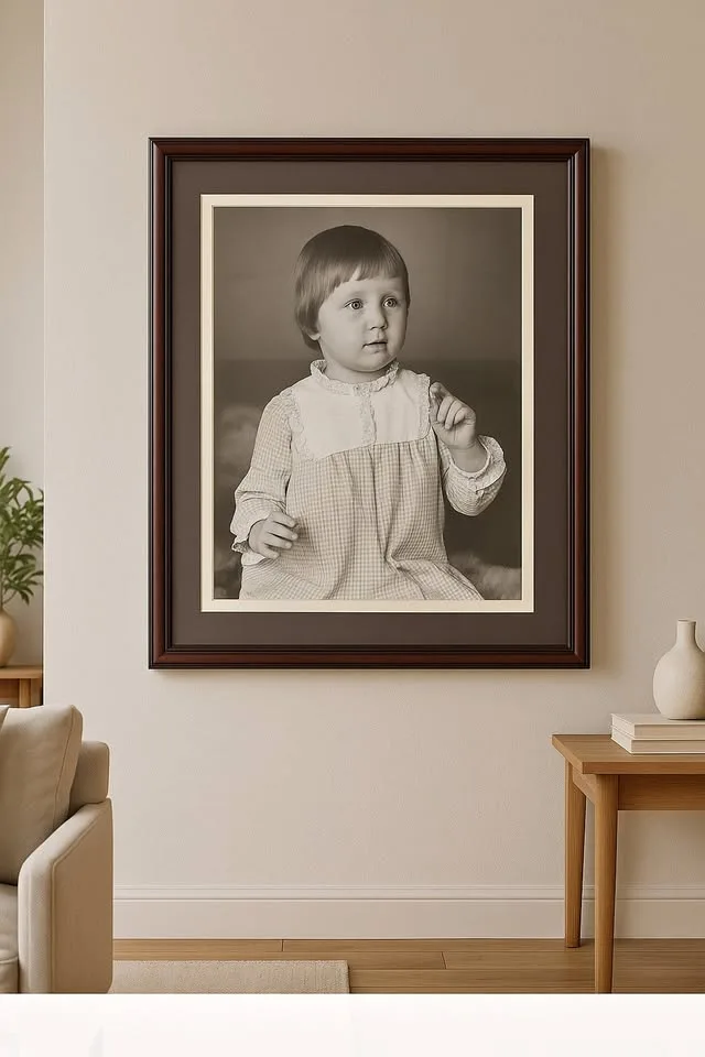 Vintage 1975 Framed Child Portrait thumbnail