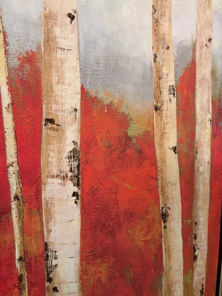 🍁 Large Framed Birch Forest Canvas Wall Art – 13" x 37" - photo 2