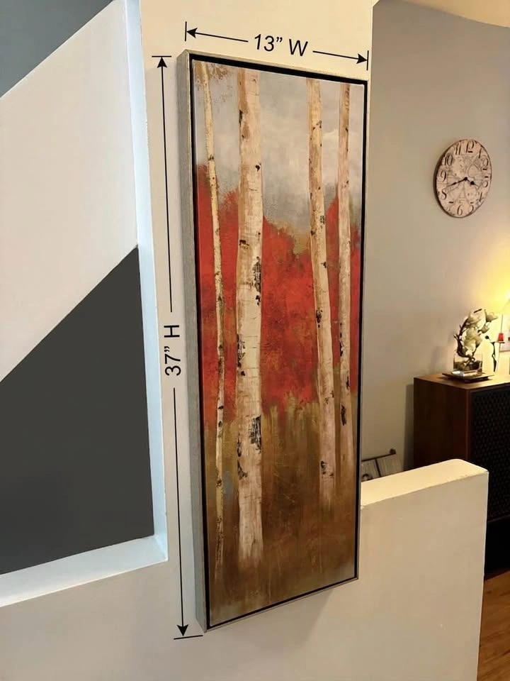 🍁 Large Framed Birch Forest Canvas Wall Art – 13" x 37" - photo 4