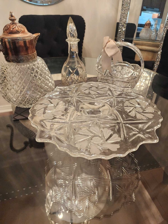 Vintage Crystal Serving Set