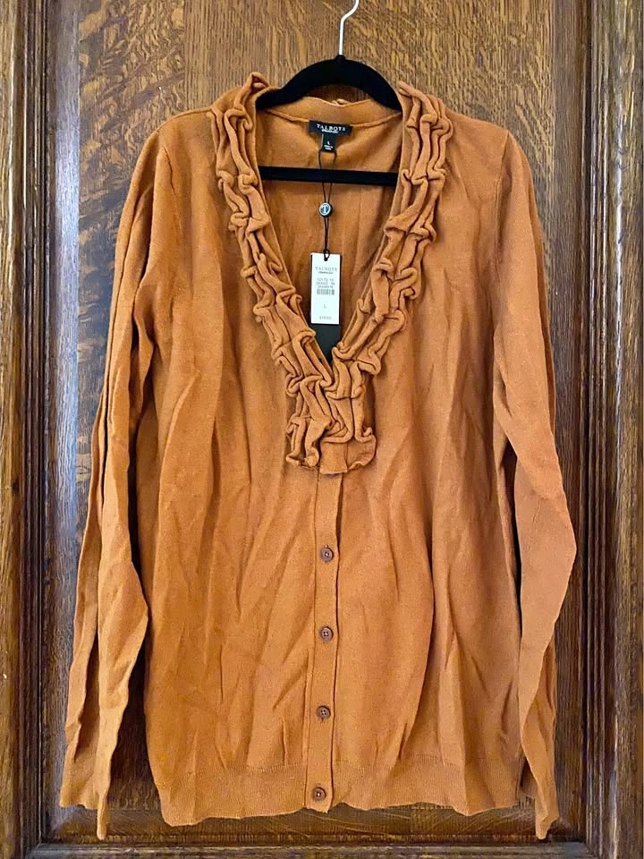 Talbots V Neck Burnt Orange Cardigan (L)