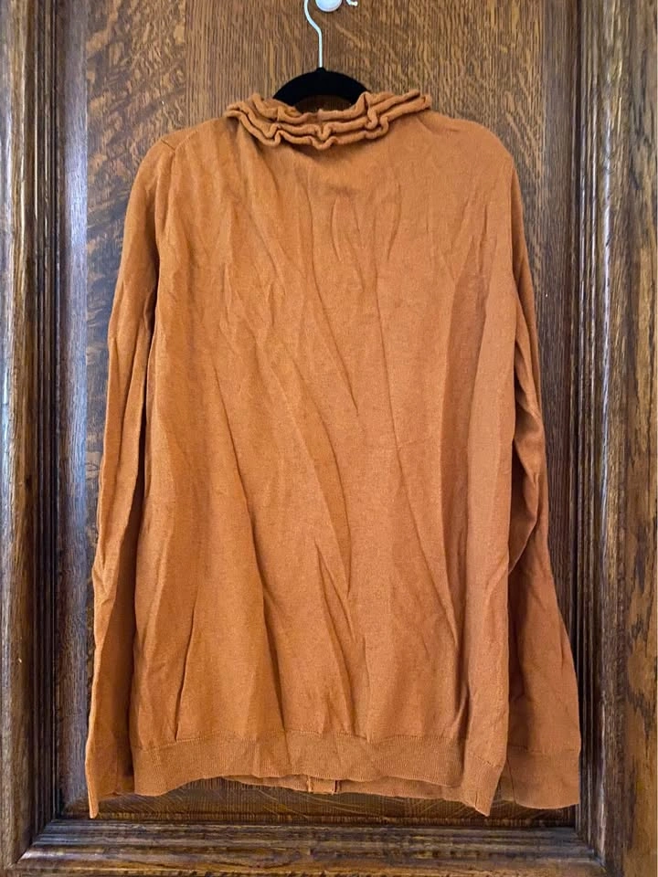Talbots V Neck Burnt Orange Cardigan (L) - photo 2