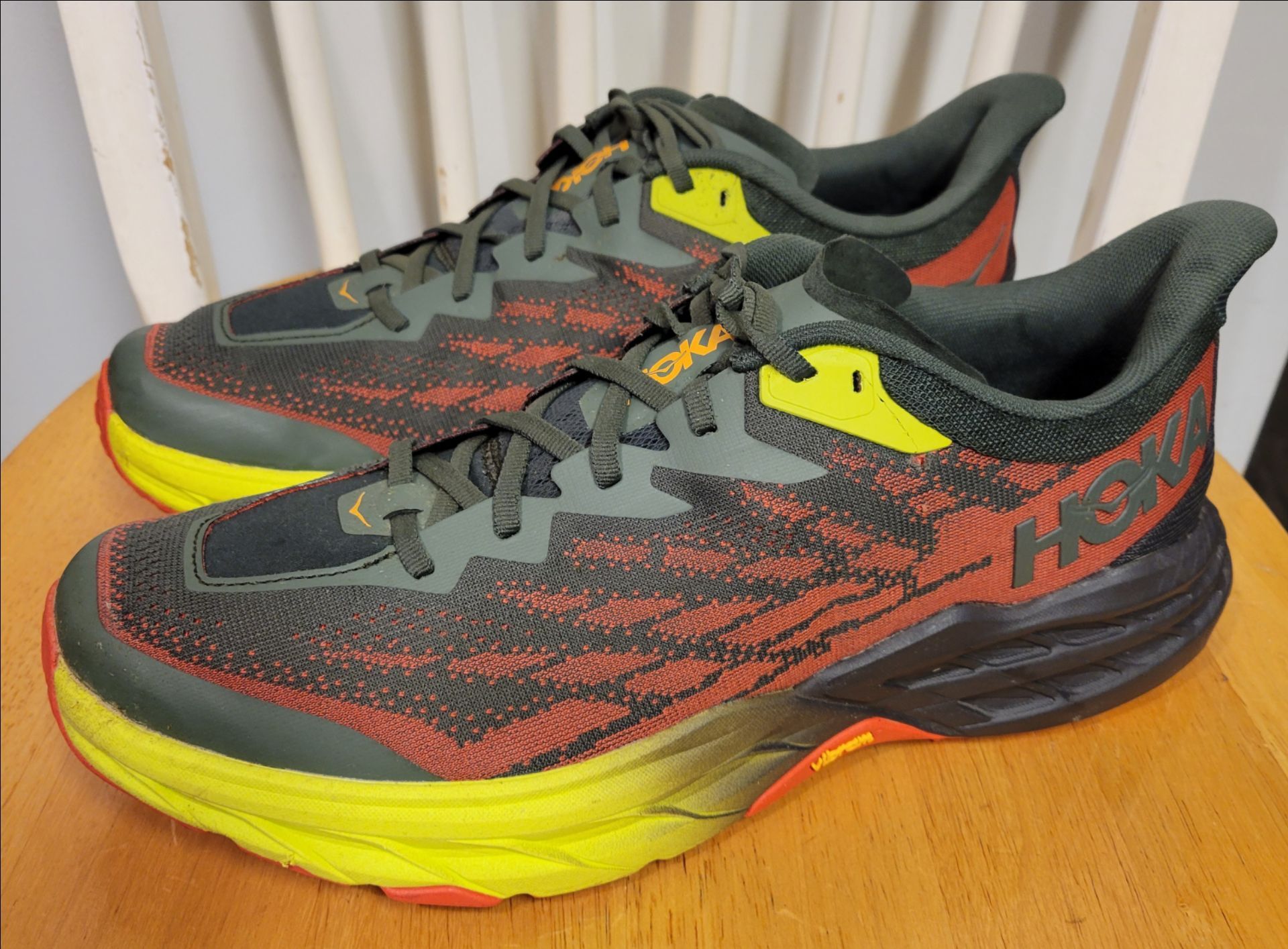 HOKA One Speedgoat 5 Thyme/Fiesta Trail Running Shoes Size 12 - photo 2