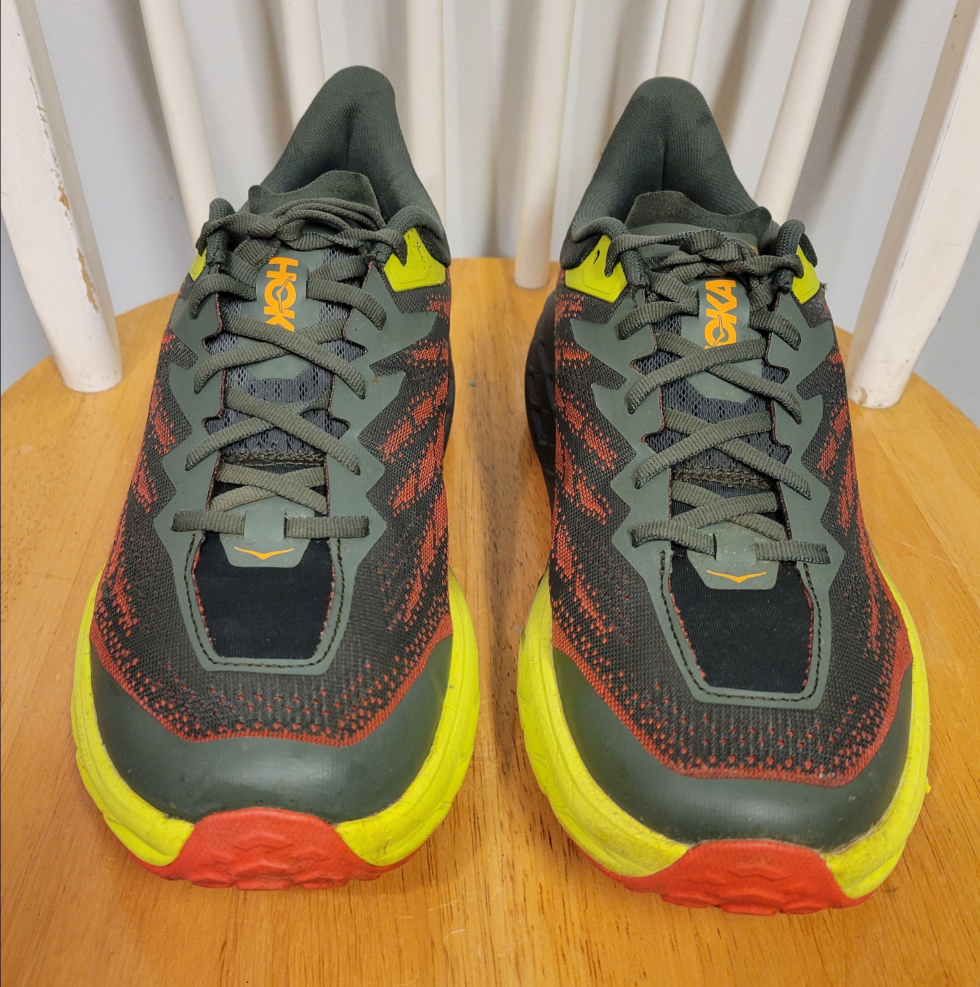 HOKA One Speedgoat 5 Thyme/Fiesta Trail Running Shoes Size 12 - photo 3