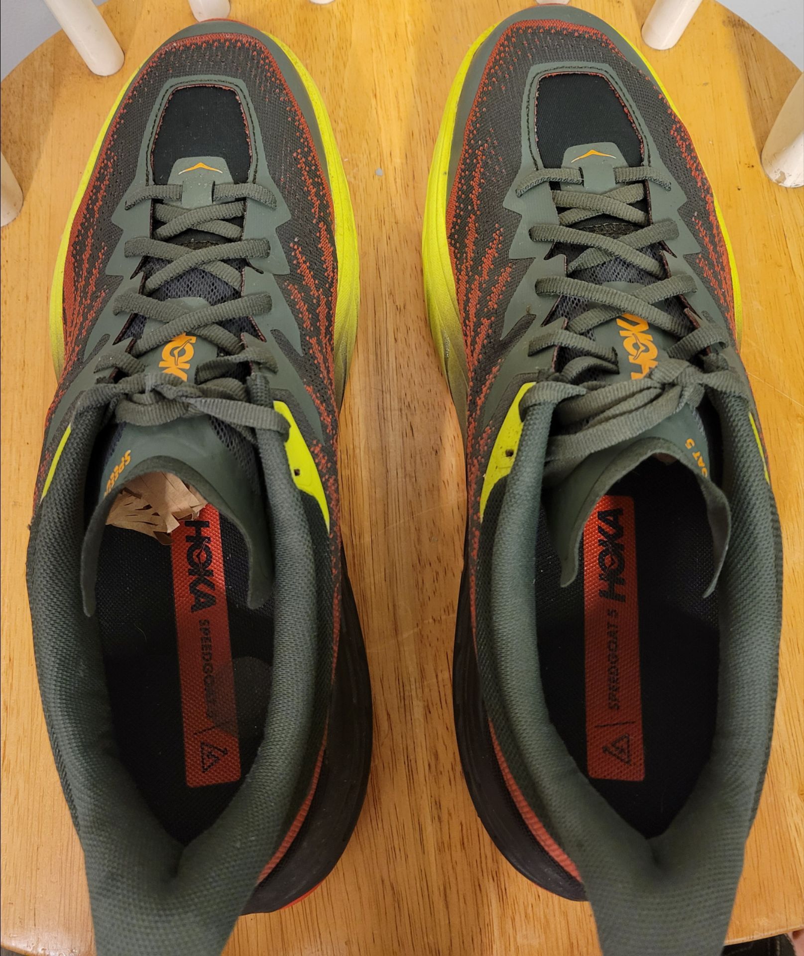 HOKA One Speedgoat 5 Thyme/Fiesta Trail Running Shoes Size 12 - photo 4