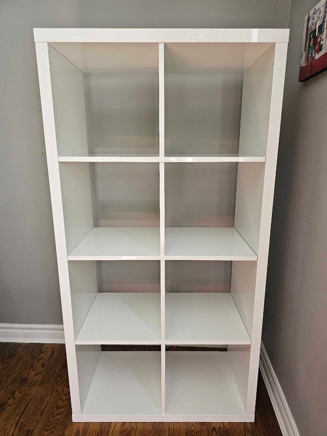 IKEA KALLAX 2x4 Shelf Unit — White, excellent condition