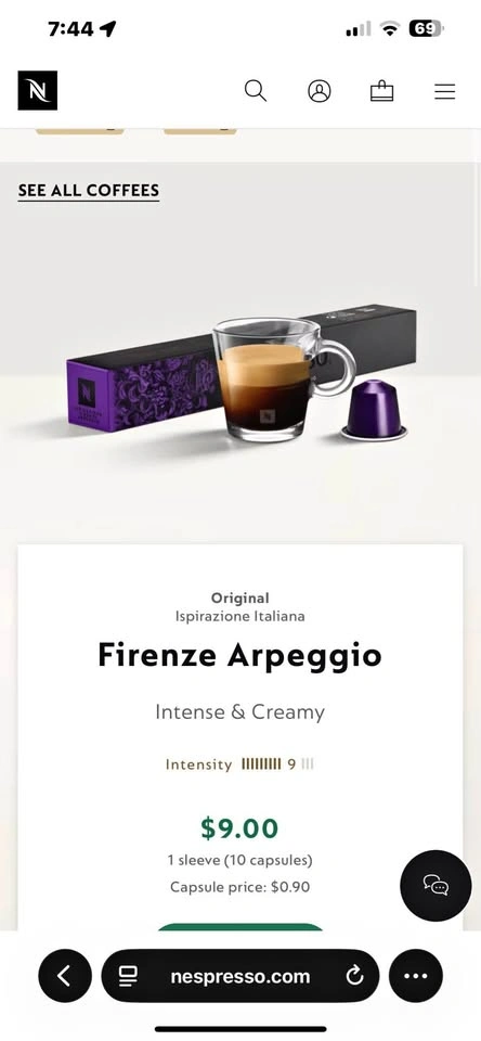 Nespresso Pods (Firenze Arpeggio)
