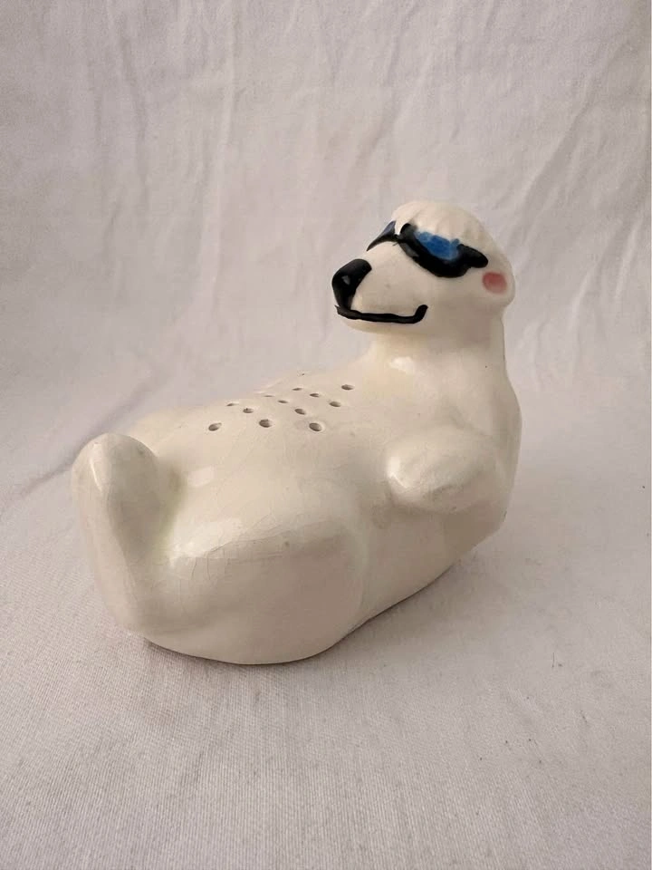 Vintage Ceramic Polar Bear Baking Soda Holder