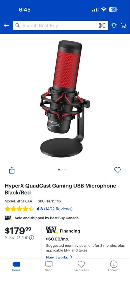 HyperX QuadCast USB Condenser Gaming Microphone - Like New with - photo 2