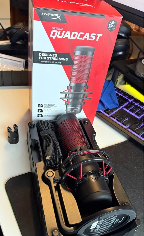 HyperX QuadCast USB Condenser Gaming Microphone - Like New with - photo 3