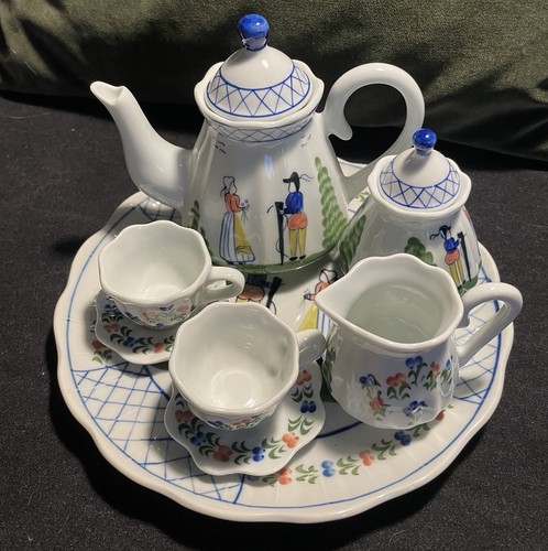 Hand Painted Folk Art~Child's -Decorative China 10 Piece Tea Set - photo 5