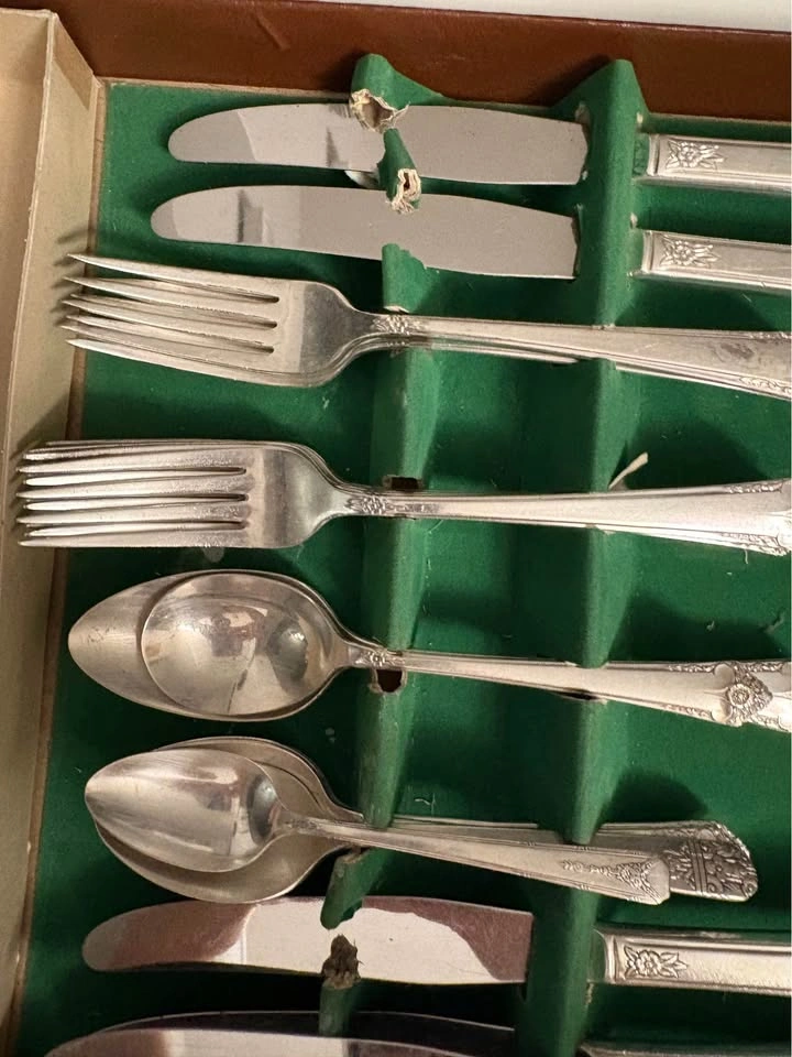 Vintage Floral Pattern Silverware Set - 19 Pieces - photo 4