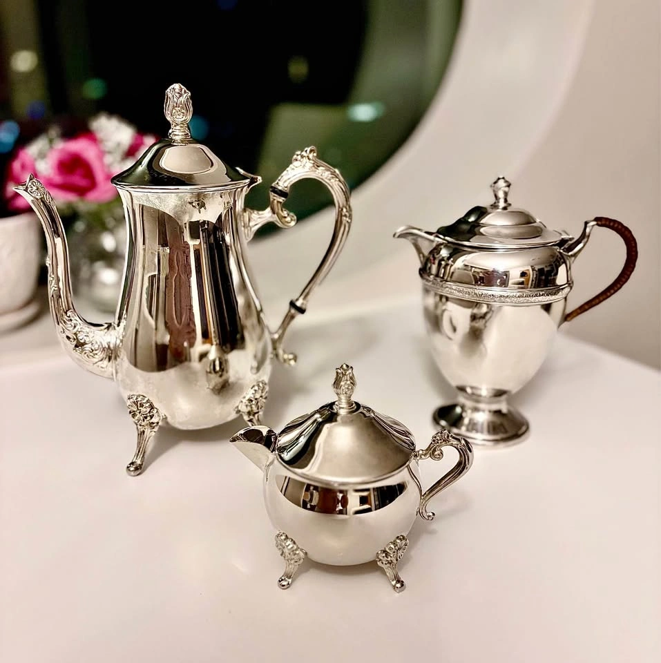 3-Piece Silver-Plated Tea and Coffee Service Set