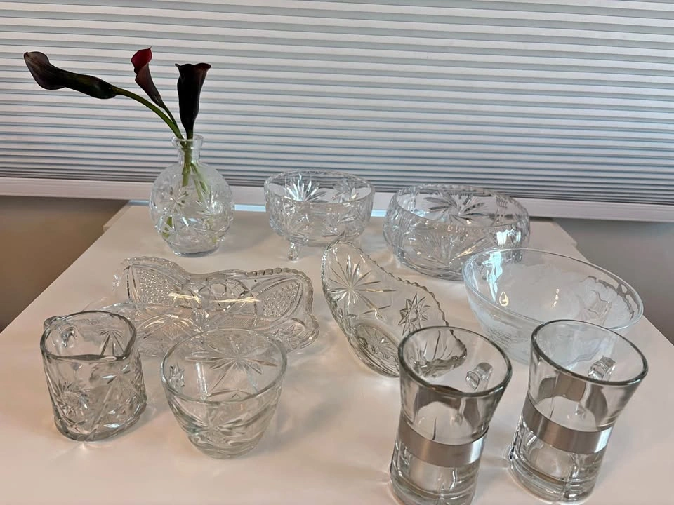 Vintage Set of Glass and Crystal Bowl Collection
