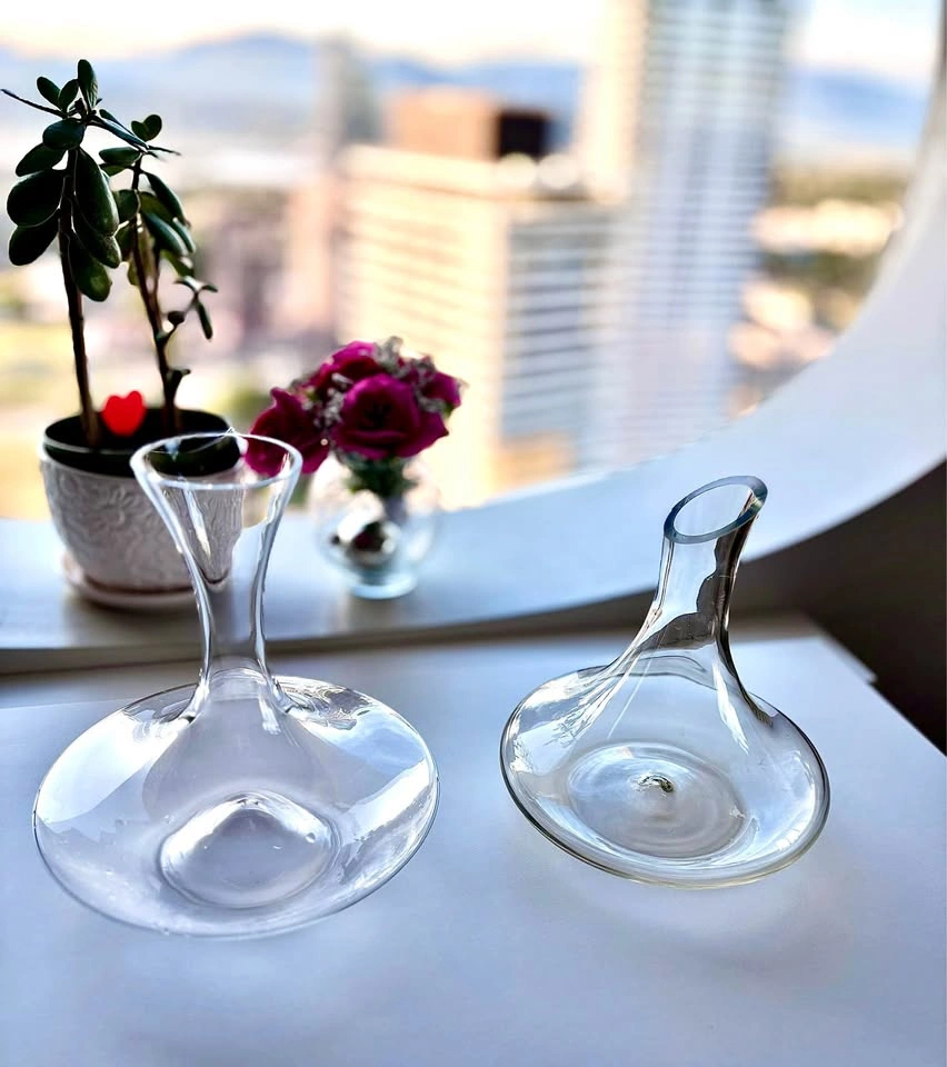 Set of 2 Glass Wine Decanters