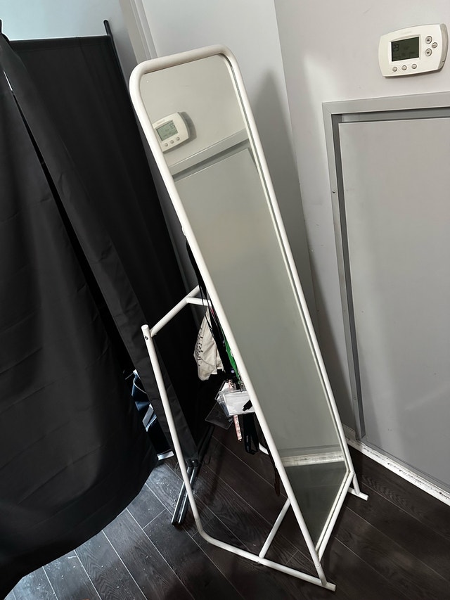Full Length Standing Mirror with Storage Hooks - photo 2