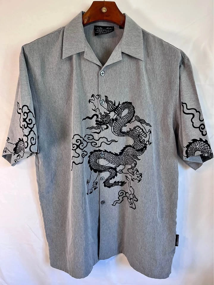 Mecca Clothing Company Dragon Button Down Camp Shirt - Men’s Lar