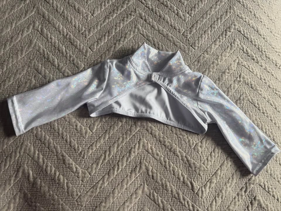 Jazzamatazz Dance Costume Set 6-6X Purple Silver Holographic - photo 2