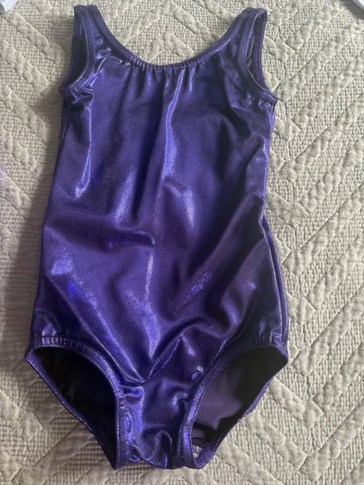 Jazzamatazz Dance Costume Set 6-6X Purple Silver Holographic - photo 3