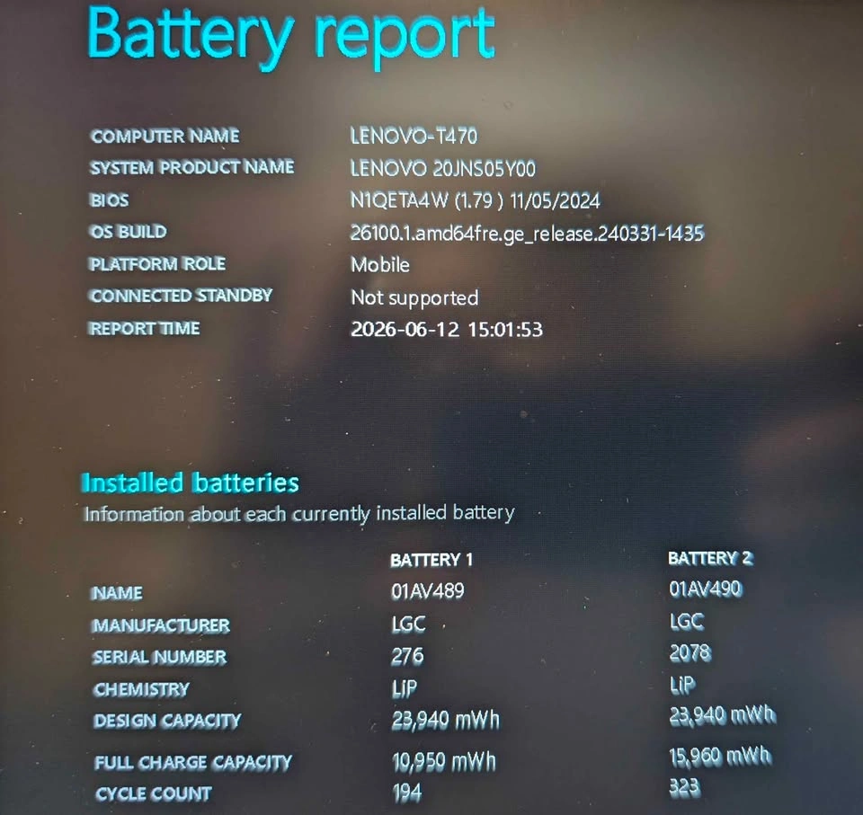 Lenovo T470 i5-6300U 2.40GHz 8G/240G Win 11 Pro + Office - photo 5