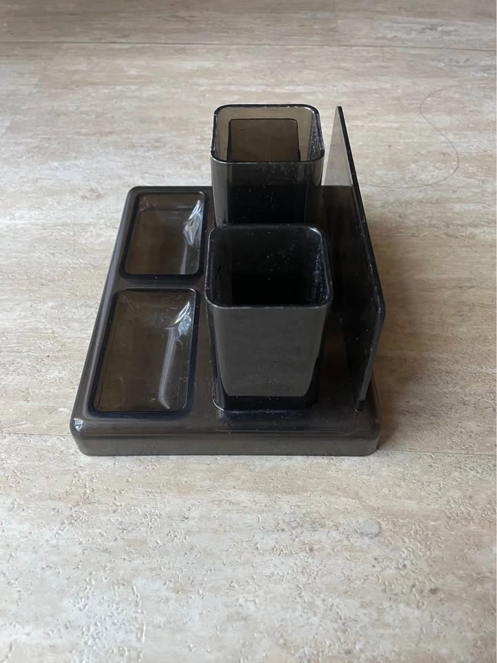 Black Desktop Organizer / Pen Holder – Multi-Compartment Desk Ca - photo 2