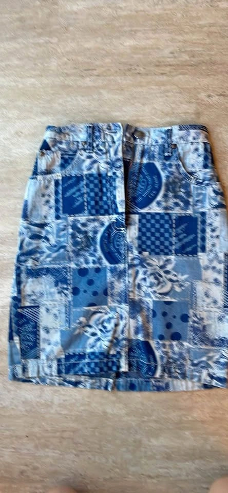 Vintage Lee Gossip Denim Patchwork Skirt & Matching Vest Set