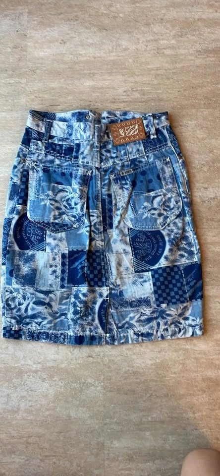 Vintage Lee Gossip Denim Patchwork Skirt & Matching Vest Set - photo 2