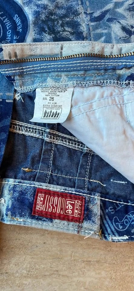 Vintage Lee Gossip Denim Patchwork Skirt & Matching Vest Set - photo 3